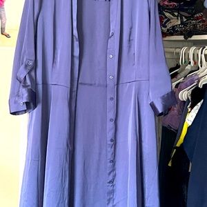 INC Dress 3/4-Sleeve Belted Shirtdress
Blue Sz 14 NEW NWT 953
